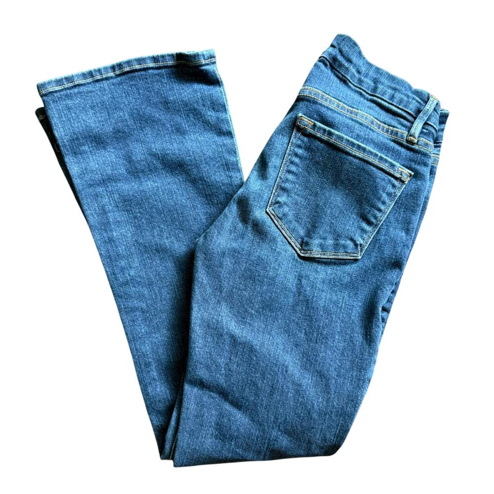 Frame Le Crop Mini Boot Jeans Sz 24 Blue Denim Mid-Rise Best Seller